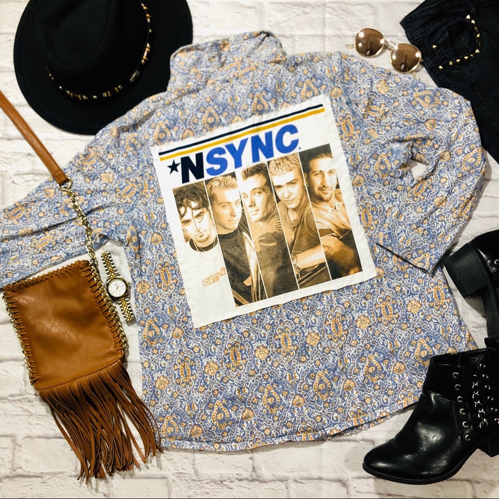 Handmade *NSYNC Vintage Western Button Up Flannel